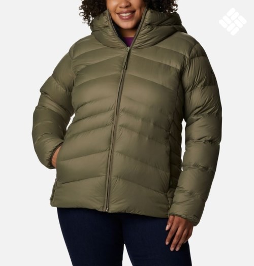 Columbia Autumn Park Hette Dunjakker Dame Olivengrønne | Plus Size 85931O